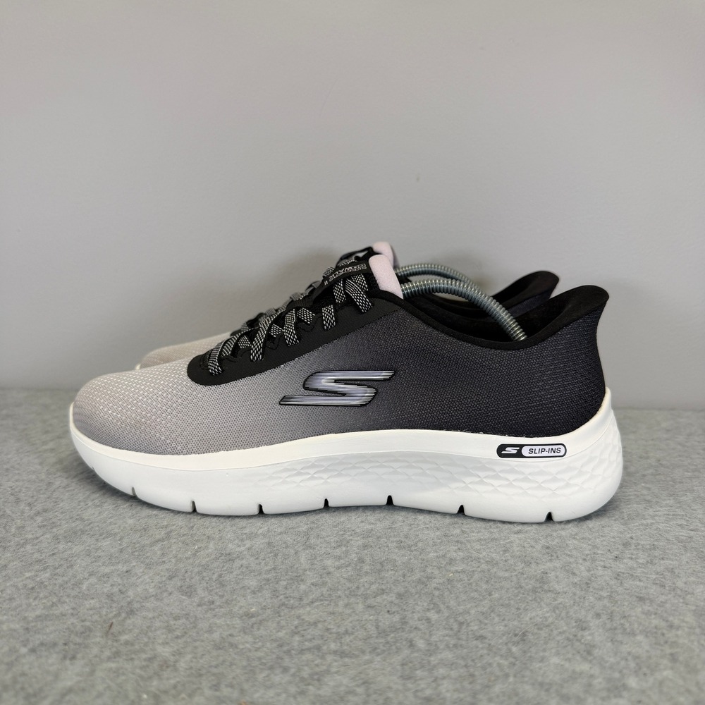 Skechers GoWalk Womens Shoes Size 8.5 Black Grey Slip-Ins Sneakers 125521